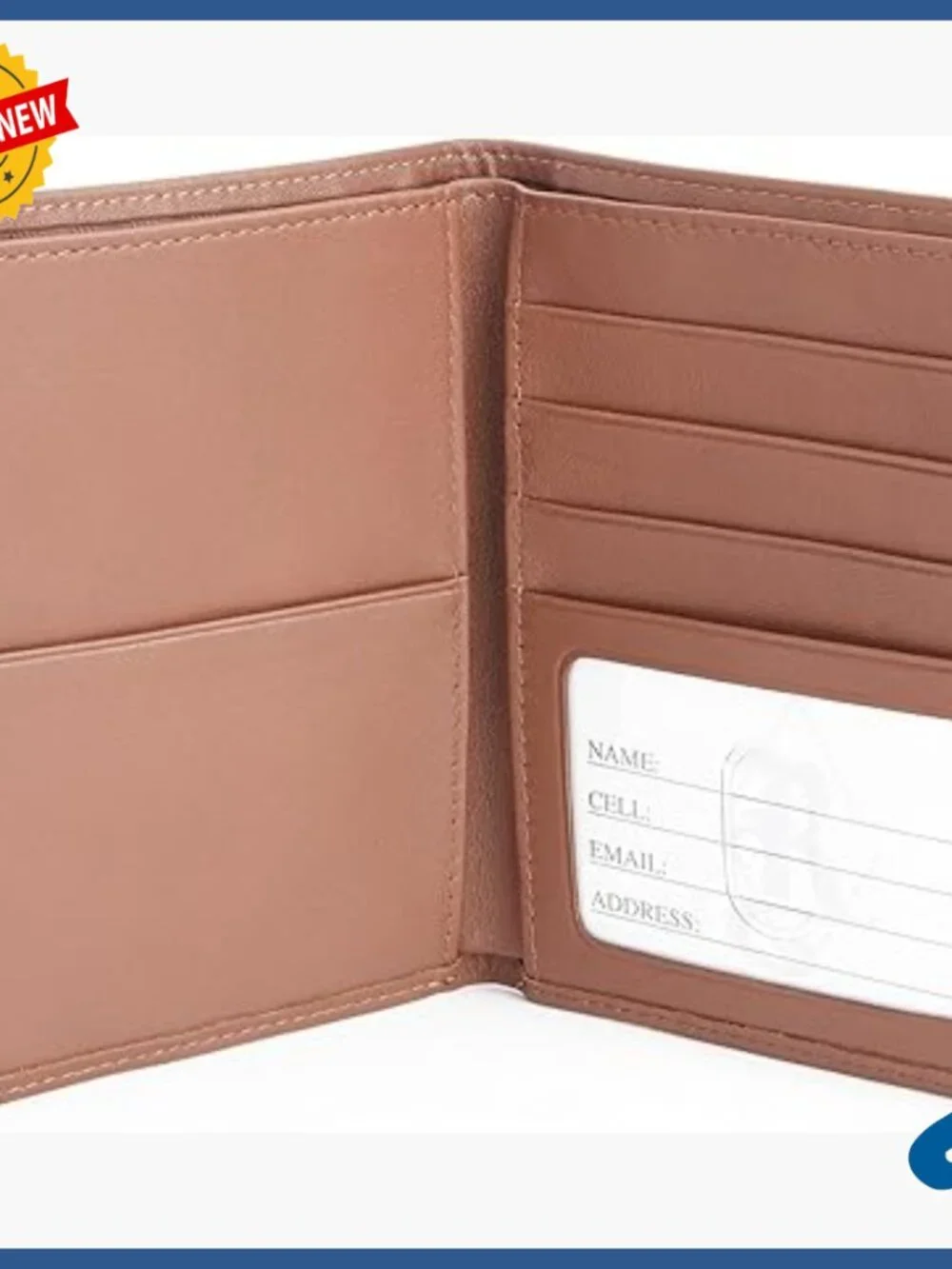 RFID Blocking Passport Travel Wallet Genuine Leather Bi-Fold